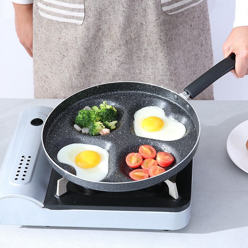 ！ -hjerteformet ikke-pinne stekepanne Brann skrog til egg skinke panne kakeprodusent ingen oljerøyk frokost grillpanne kokekar mult