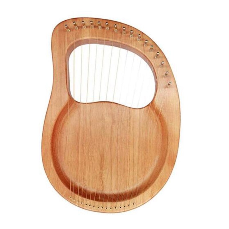 Harpe à seize cordes piano , 16- cordes piano cordes en fil d'acier corps en bois table en placage de bois instrument à cordes: Default Title