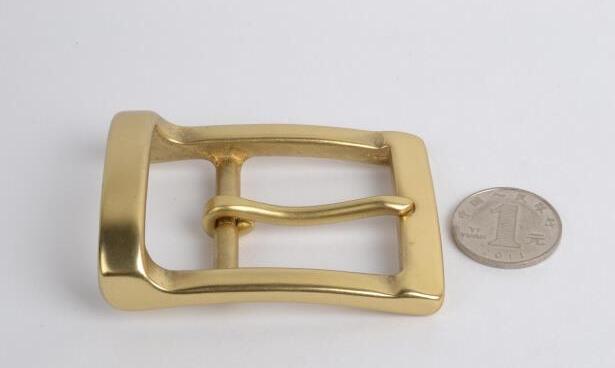 New 1.58 inches 40 mm Solid Brass Pin Belt Buckle Boucle de ceinture, Brass Color, L