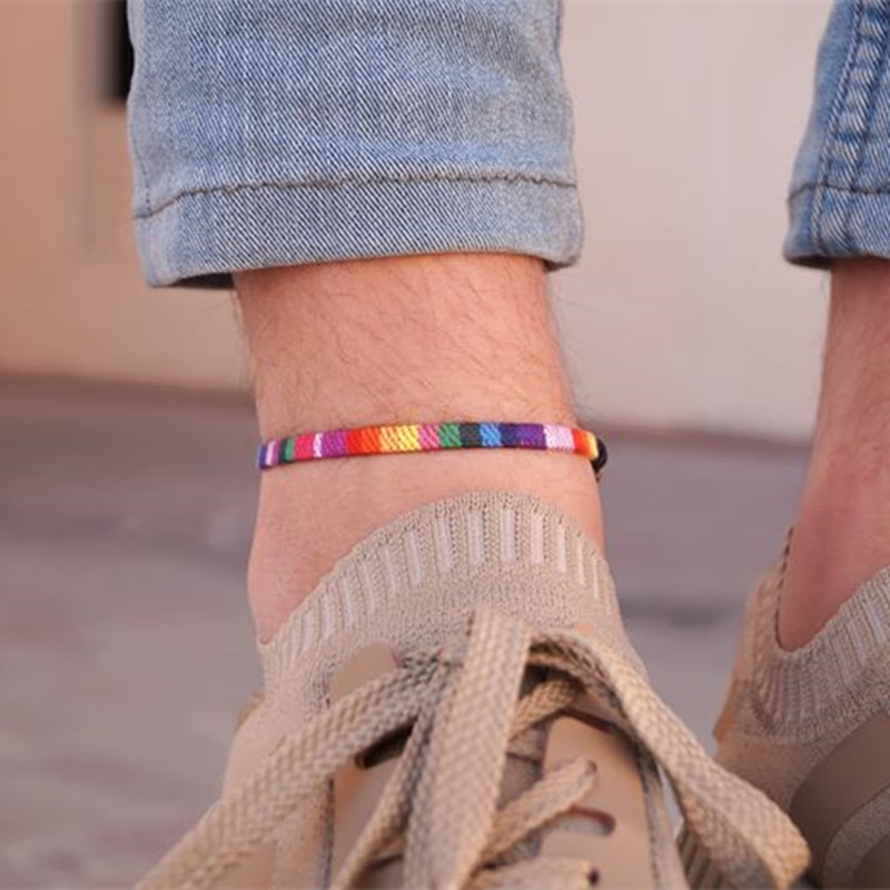Biosexual biosexual biosexual biosexual feito à mão boho pé jóias presentes orgulho tornozeleira para homens