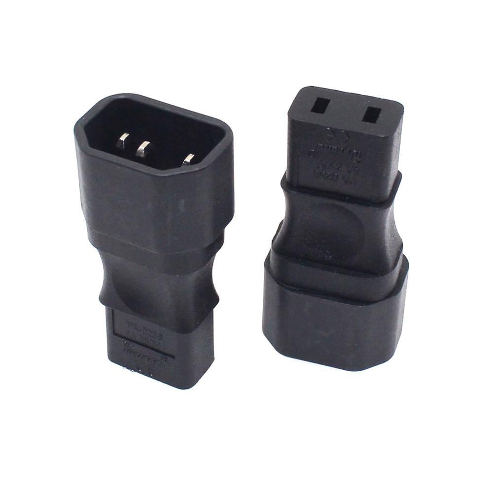 IEC 320 C14 Male to C9 Power Adapter, IEC 3-Prong Male to 2-Prong C9 Replacement Ac Adapter 6A 250V