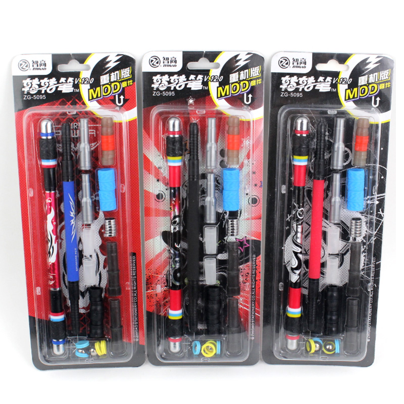 Zhigao pen mod spinning multifunktions penne sjov roterende pen skoleartikler skridsikker belagt tilfældig farve