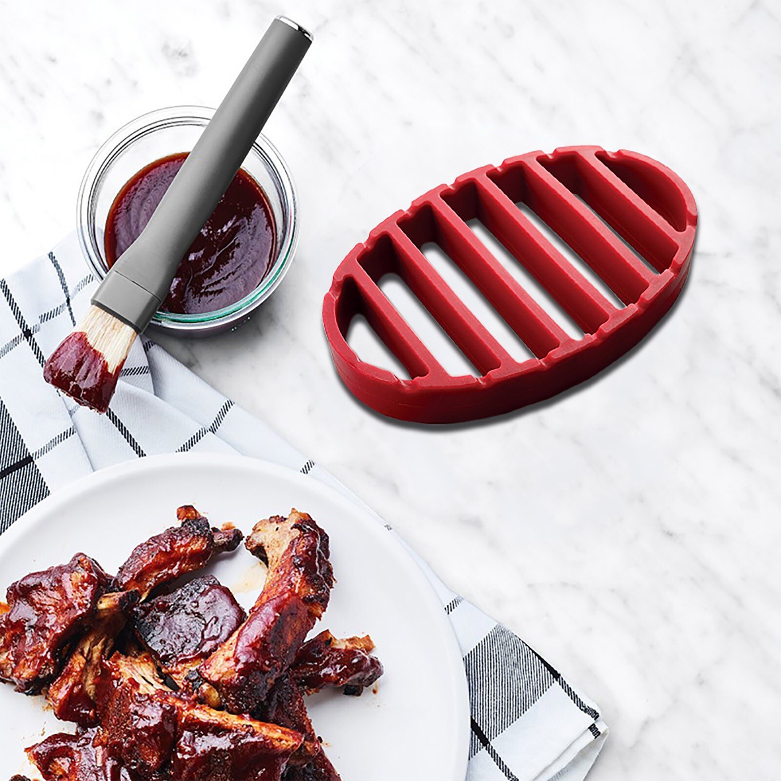 Silicone BBQ Grill Tray Rack Mat Kitchenware Micro Vicedeal