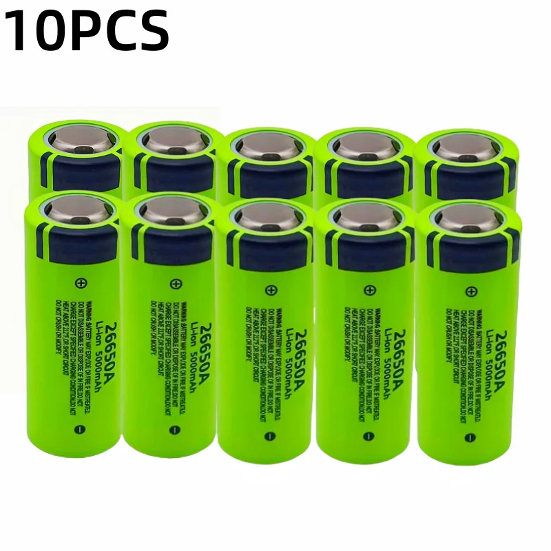100% brand ,original,high,true capacity 26650A 5000mAh 3.7V lithium-ion rechargeable battery 26650 flashlight: Silver