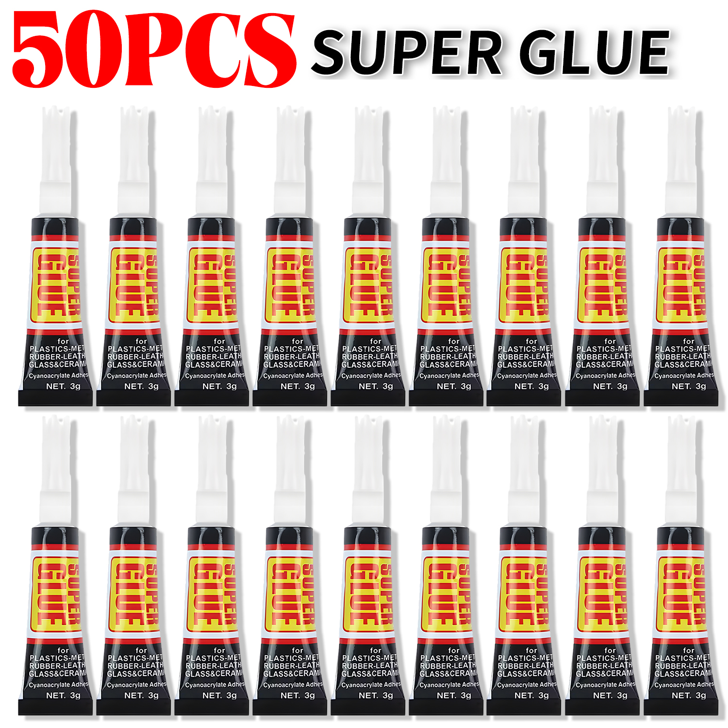 10/50pz Liquido super Colla Legno Gomma Metallo Vetro Cianoacrilato Adesivo Istantaneo forte Legame Pelle Scarpe Ad Asciugatura Rapida Colla di Riparazione