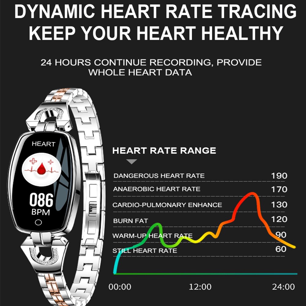 LEMFO Fitness Bracelet H8 Women Waterproof Blood Pressure Monitor Smartband Health Bracelet Fitness Tracker Smart Band Lady