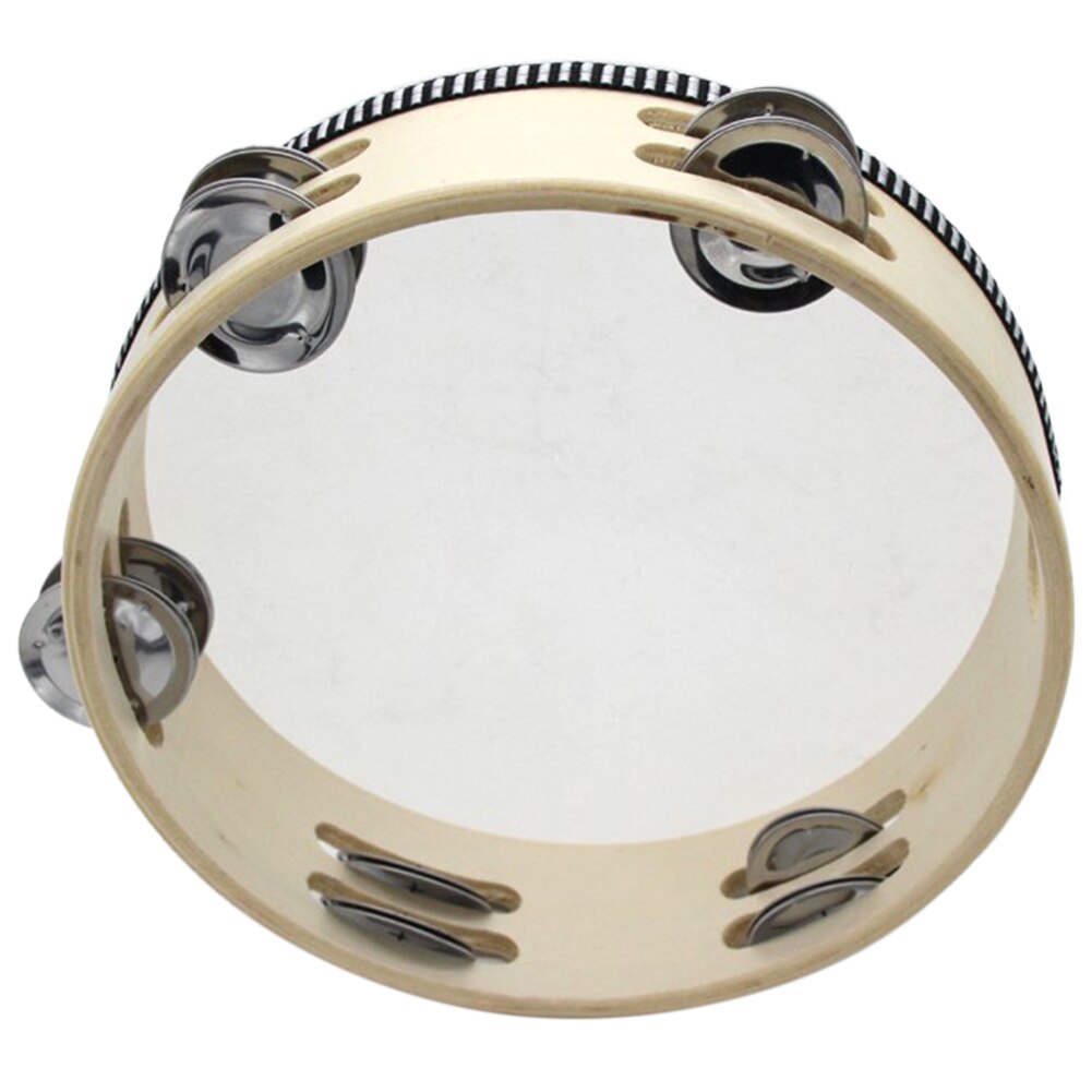 Wood Tambourine Educational Musical Instruments Party 8inch 10inch Jingles KTV Double Row Adult Handheld Dancing Kids