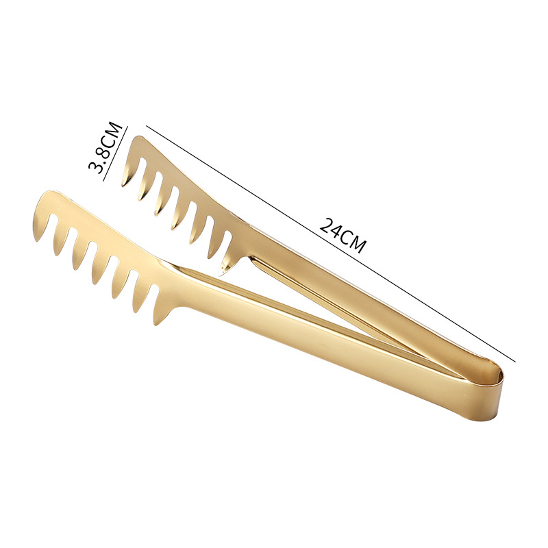 Pinzas para comida de cocina, peine de Color de acero inoxidable, Clip para comida, utensilios de cocina antiadherentes, abrazadera para Buffet de carne y ensalada, accesorios para el hogar: Verde claro