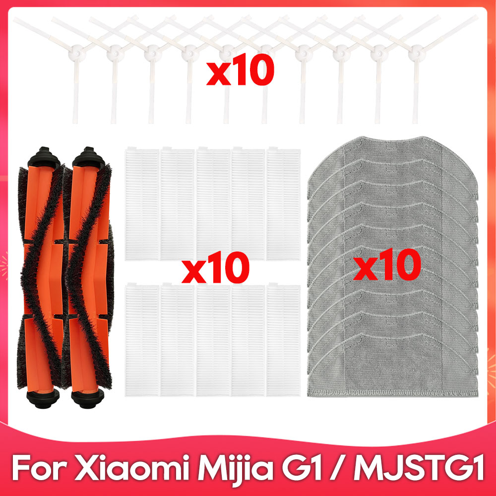 Compatible con Xiaomi Mi Robot aspirador Mop Essential G1/MJSTG1/SKV4136GL) pieza accesorio de fregona con filtro de Cepillo Lateral principal: Grey