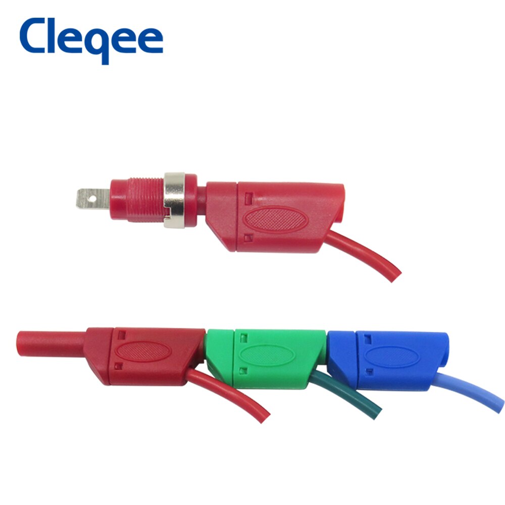 Cleqee P1018A 1M 4Mm Banana Plug Naar Krokodil Alligator Clip Test Probe Aderige Kabel