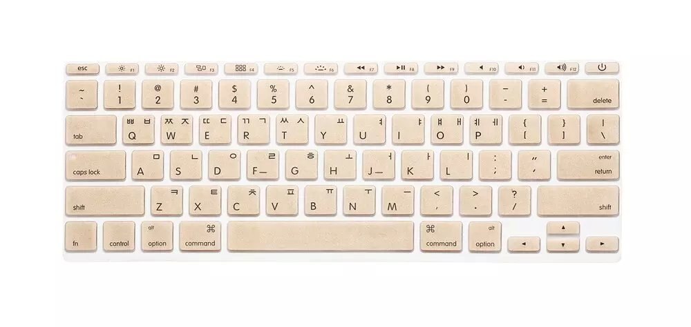 Silicone Skin Korean Keyboard Cover Protector Korea Language Keyboard Cover For Macbook Air 11" 11.6 Inch For Mac A1370 A1465: Gold