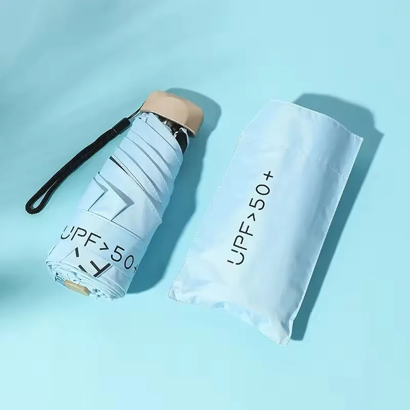 Mini Sonnenschirm kleine Tasche Regen Reises chirm Vinyl Falt schirm UV-Schutz Sonnenschutz Tasche Sonnenschirm Kapsel
