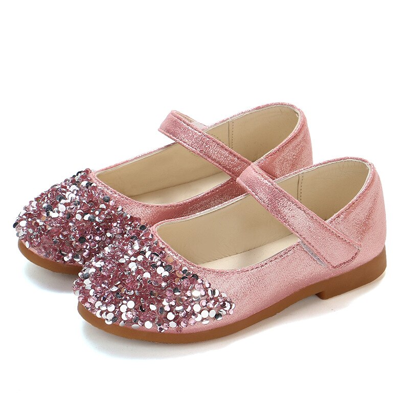 Lente & Herfst Kids Meisjes Schoenen Prinses Pailletten Kristal Schoenen Student Stage Shiny Dansschoenen Voor Meisjes Kinderen zapatos niña: Roze / 25