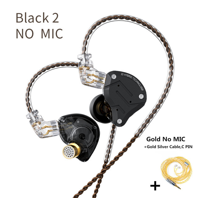 KZ ZS10 Pro 4BA + 1DD Cuffie in metallo ibrido 10 driver HIFI Bass Auricolari In Ear Monitor Sport Auricolari con cancellazione del rumore KZ ZAX ZSX: Menta