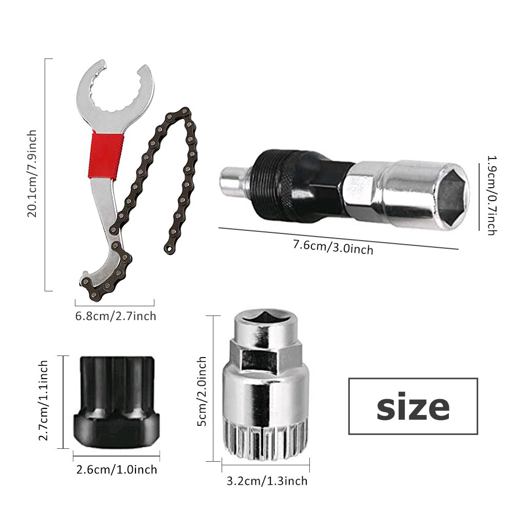 Bicycle Repair Tool Set Mountain Bike Repair Chain Cutter Crank Puller Remover Flywheel Bottom Bracket Disassembly Accessories