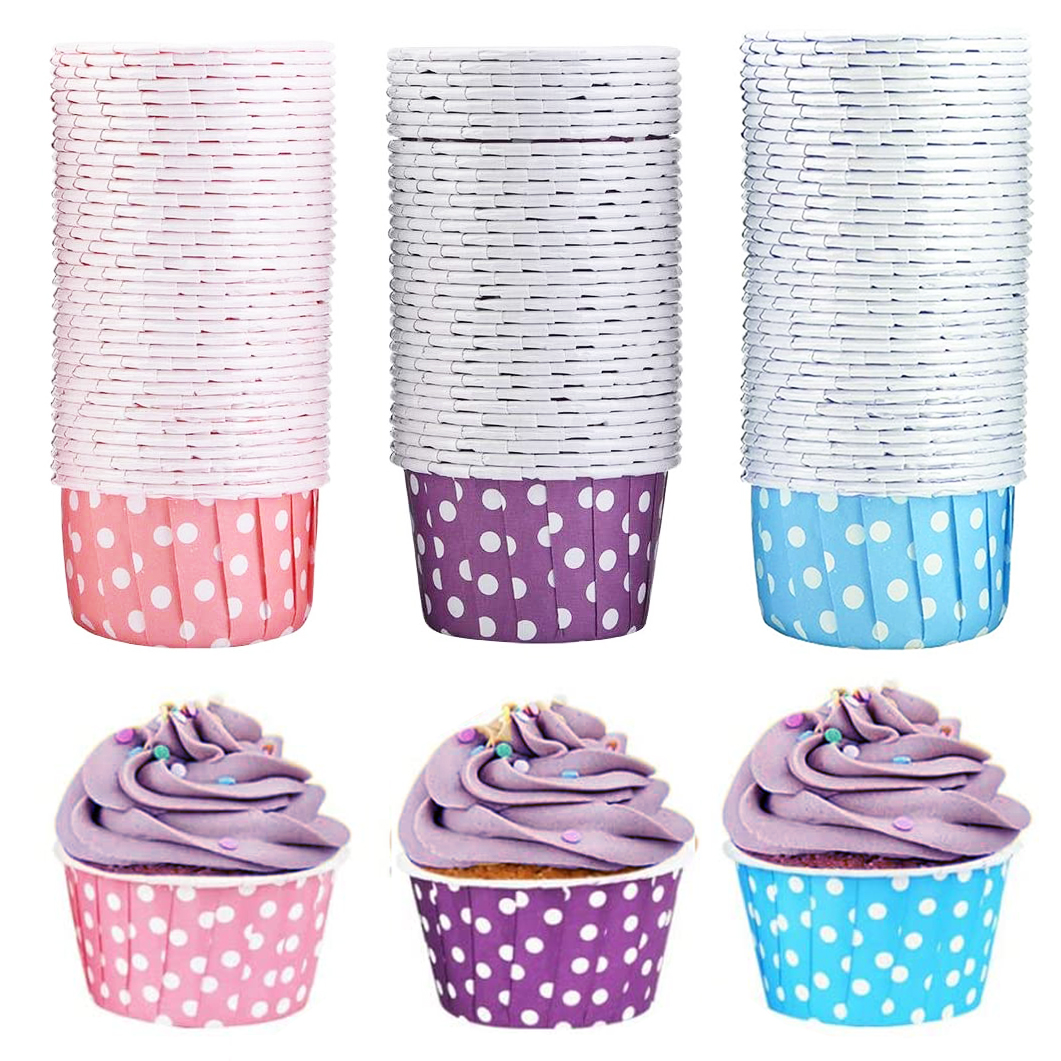 100 Pcs Cupcake Paper Cups Wrapper Wedding Cake Mold Muffin Cupcake Liners Baking Cup Set Bakery Party Supplies Gold