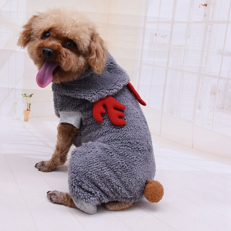Honden Warme Kleding Fluwelen Hoodie Puppy Verdikking Jas Kerst Herten Cosplay Kostuum Voor Chihuahua Teddy Honden Product