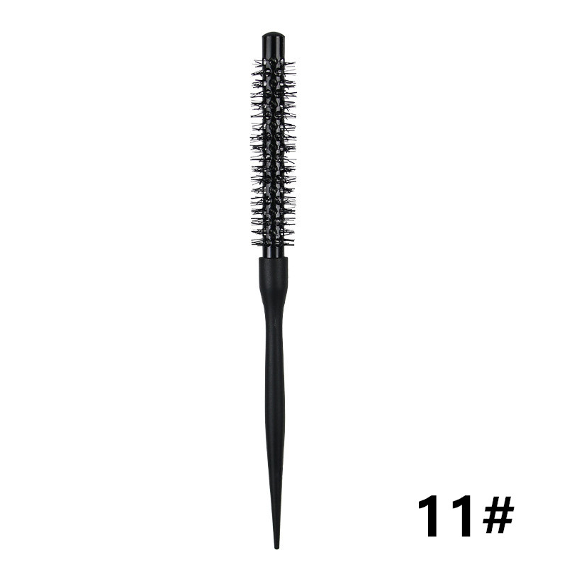 Peine para el cabello de barril redondo negro, cepillo para el cabello, peine de nailon, cilindro, peine para pelo rizado, herramienta de salón de tubo de aluminio, 1 ud.: green
