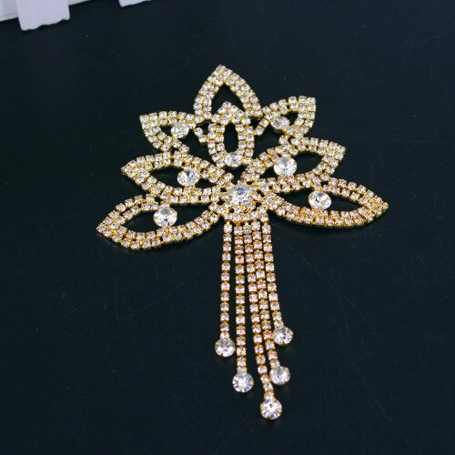 1 para brillant weiß kristall Applikationen stein quasten für Bekleidungs Kostüm Dekoration atemberaubend Strass Applikationen trimmen: Applikationen Gürtel 12