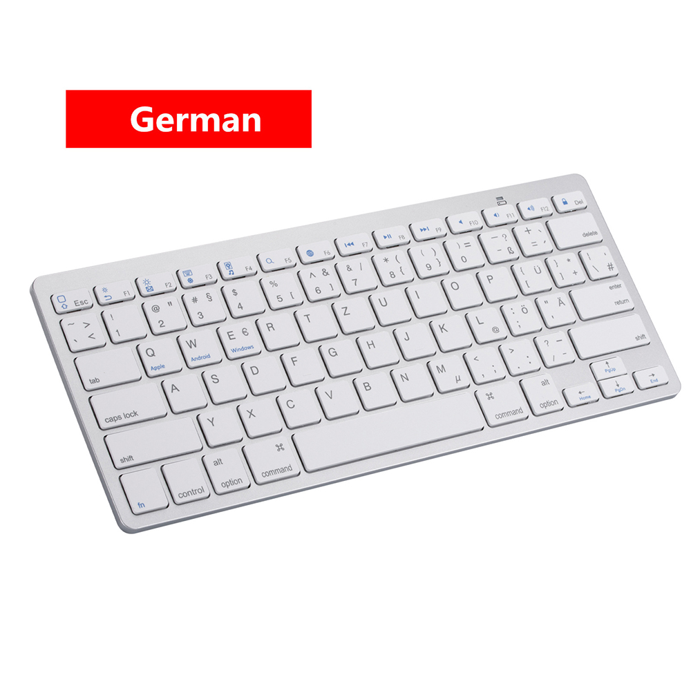 Bluetooth Wireless Keyboard Russian Thai Korean German Spanish Arabic French Gaming Keyboard For Laptop PC Gamer Tablet iPad: German