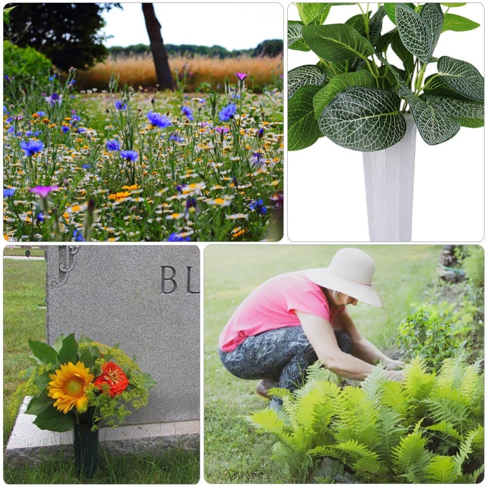 3Pcs Grave Cone Vase Cemetery Cone Shaped Vase Cemetery Memorial Supply