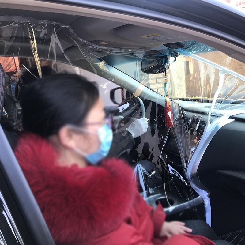 Car Film Curtain Isolation Screen Droplets Proof PVC Protection Transparent Film For Ubers Taxi Driver Passenger Car Interior
