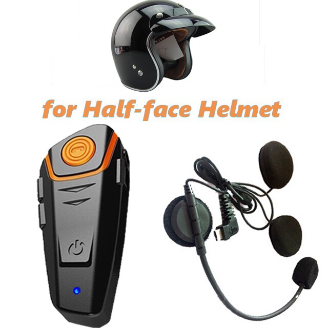 Intercomunicador BT-S2 con Bluetooth para motocicleta, auriculares con FM y MP3, resistente al agua, 1000M: Hard Mic