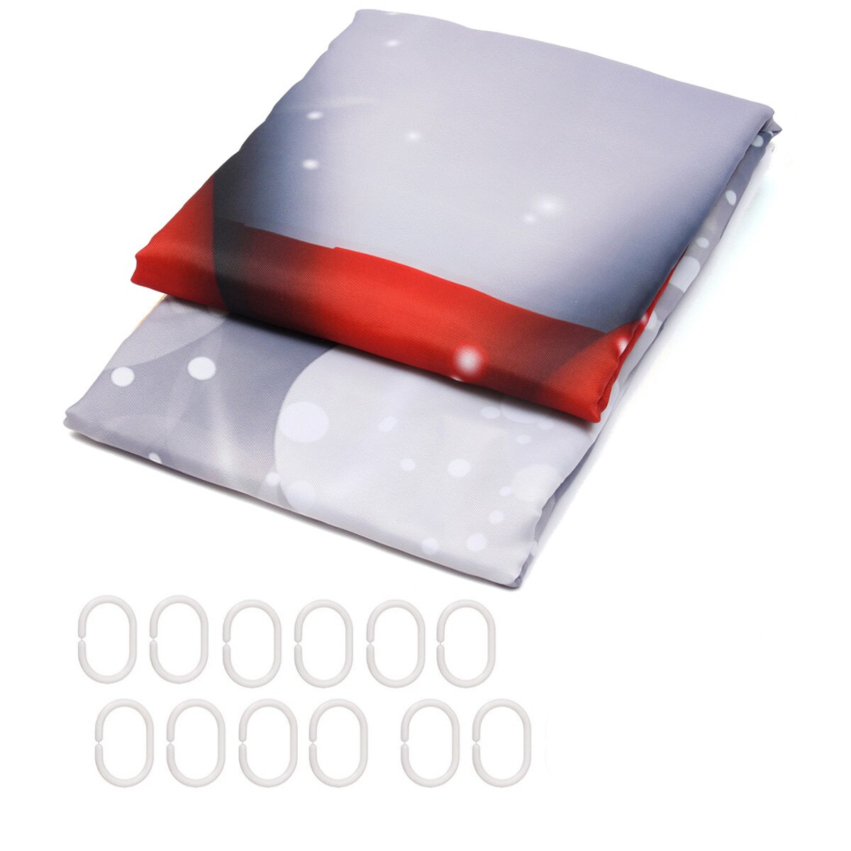 Jul röd rosett knut tryckt 180 x 180cm duschdraperi piedestal matta lock toalettöverdrag matta halkfri badmatta set badrum
