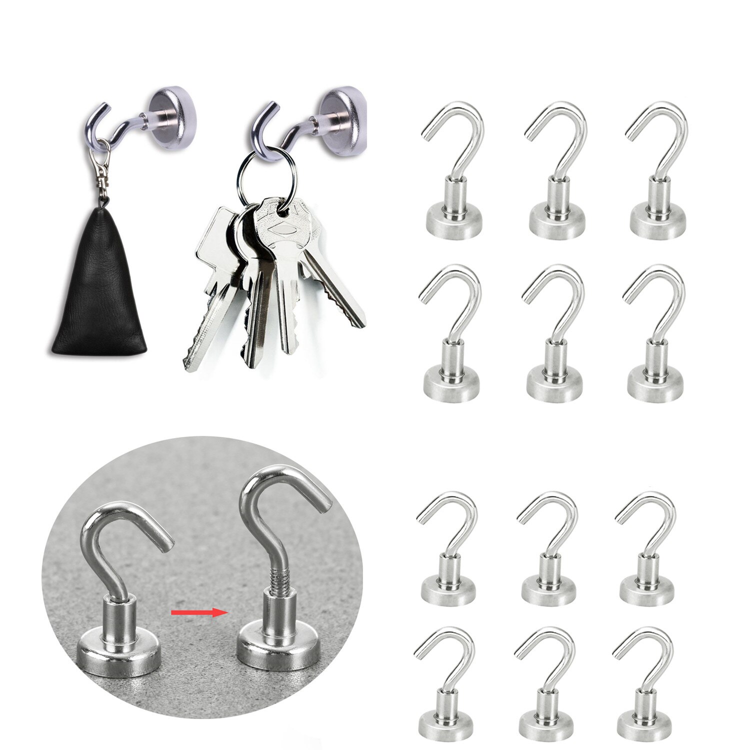 Evanda Metall Heavy Duty S-förmige Haken 30er, Edelstahl Haken für
