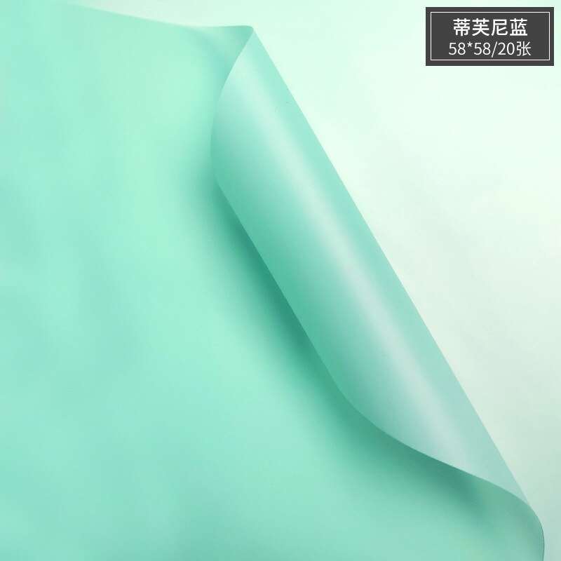 20 Stks/pak Mist Papieren Bloem Inpakpapier Bloem Diy Materiaal Doorschijnend Effen Kleur Waterdichte Koreaanse Bloem Inpakpapier: tiffany blue