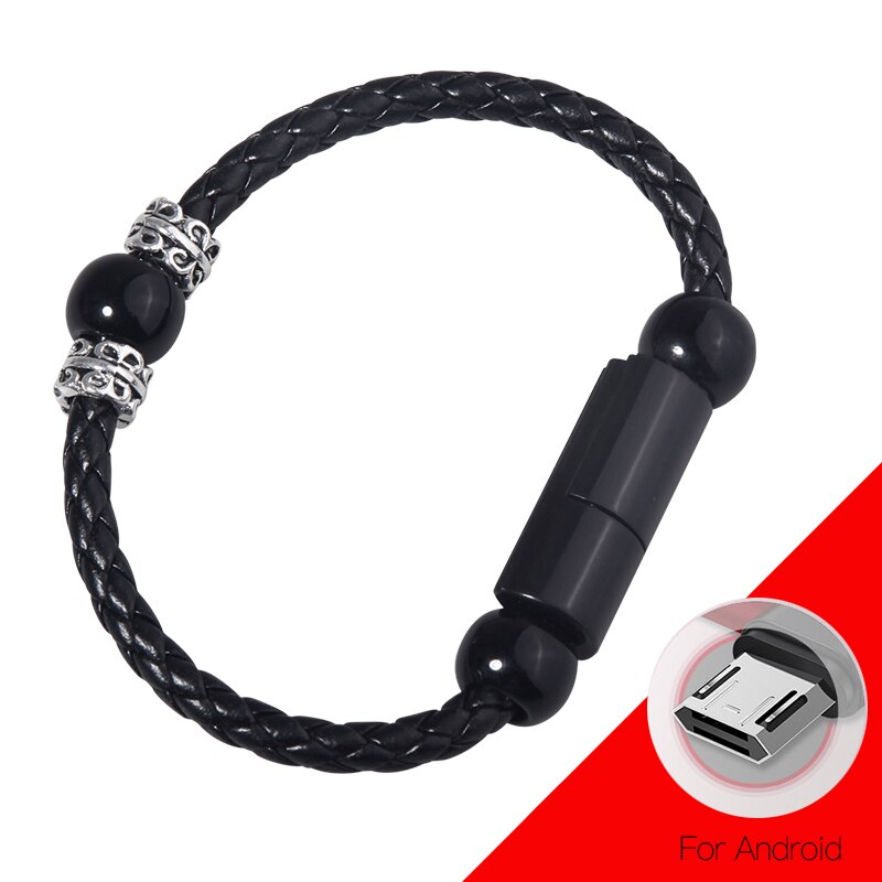 Jusfyu Snelle Oplader Voor Iphonex Xs Android Type C Usb Data Synchrone Opladen Kabel Voor Samsung S9 Armband Gevlochten Data kabel: For Android / 22cm
