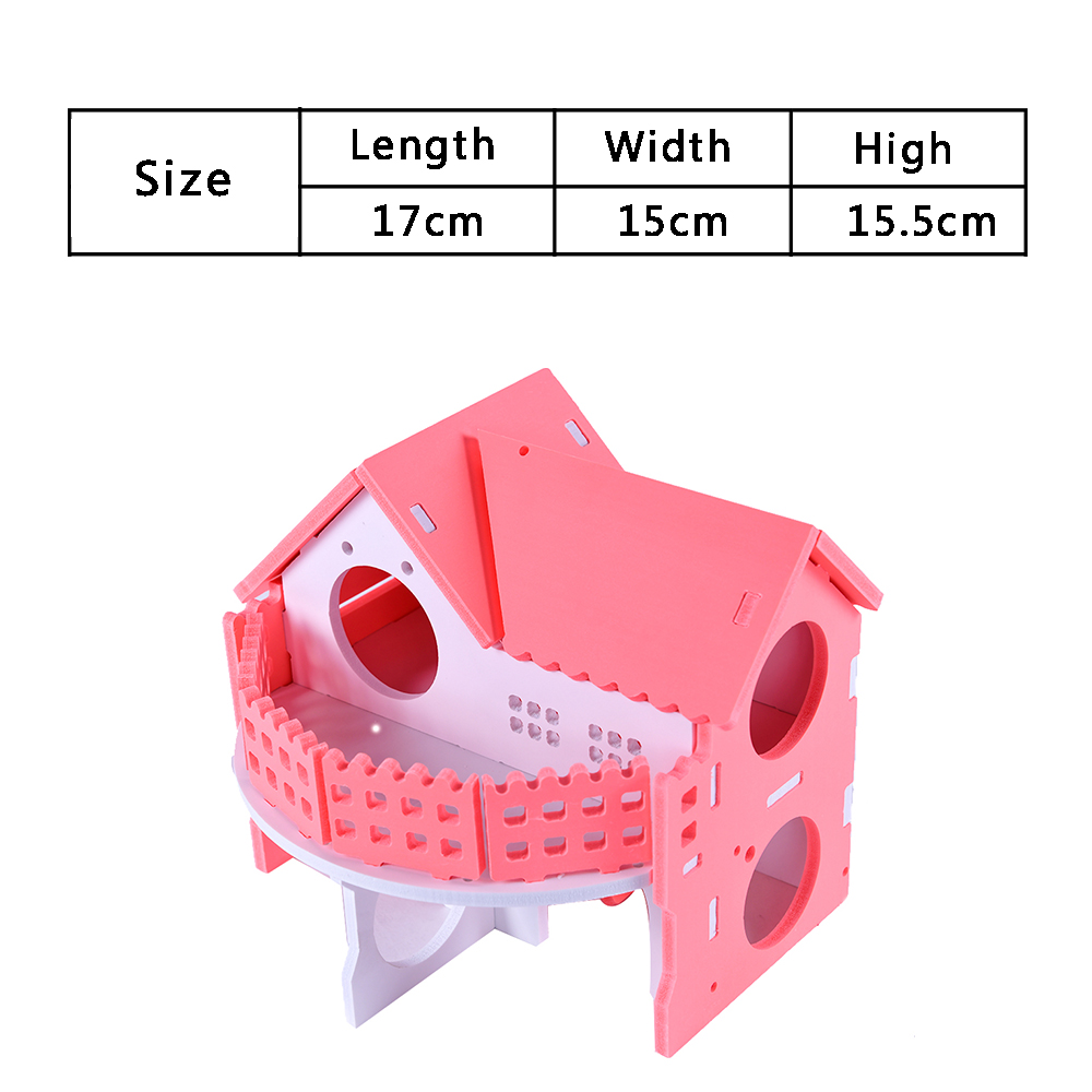 Casa de madera rosa para hámster, casa sólida lavable para ratas, jaula para conejillos de indias, accesorios para mascotas ZG0012