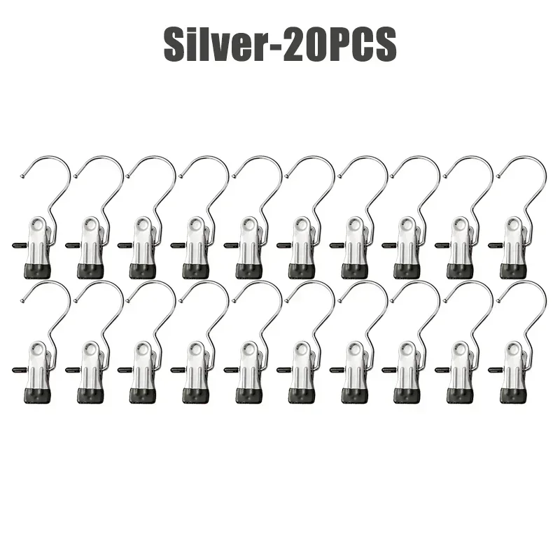 10-100pcs Stainless Steel Clothespins Laundry Clothes Pegs Hook Portable Hanging Clothes Clip Wardrobe Clothes Organizer Hanger: light green