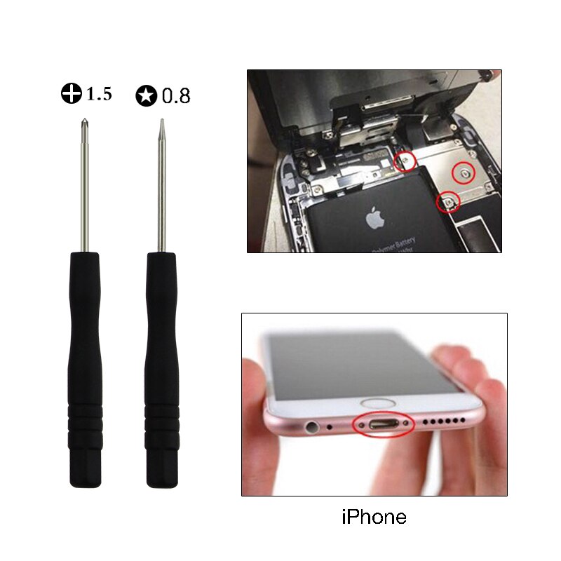 UANME 11PCS Cell Phone Opening Reapri Tools For iPhone 4 4S 5 5S 6 6S Screwdriver Set/Plastic Spudger/Open Pick/Suction Cup Kit