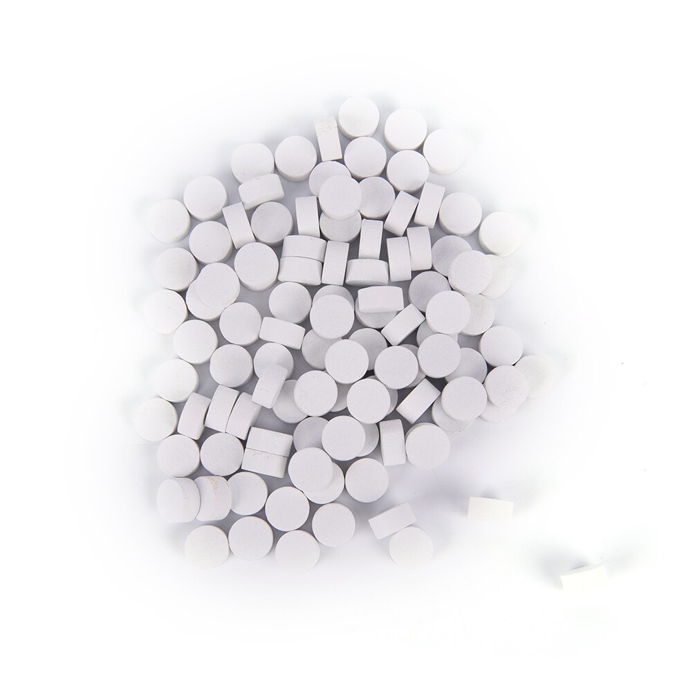 100 st diameter 10*5mm 8 färger bonde träspel bitar färgglada bonde / schack för brädspel / pedagogiska spel tillbehör: Vit