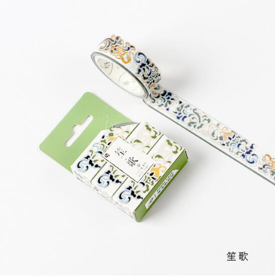 Chinese Retro Divine Gold Foil Pattern Crane Gilding Washi Tape DIY Scrapbooking Sticker Label Masking Tape School Office Supply: 4