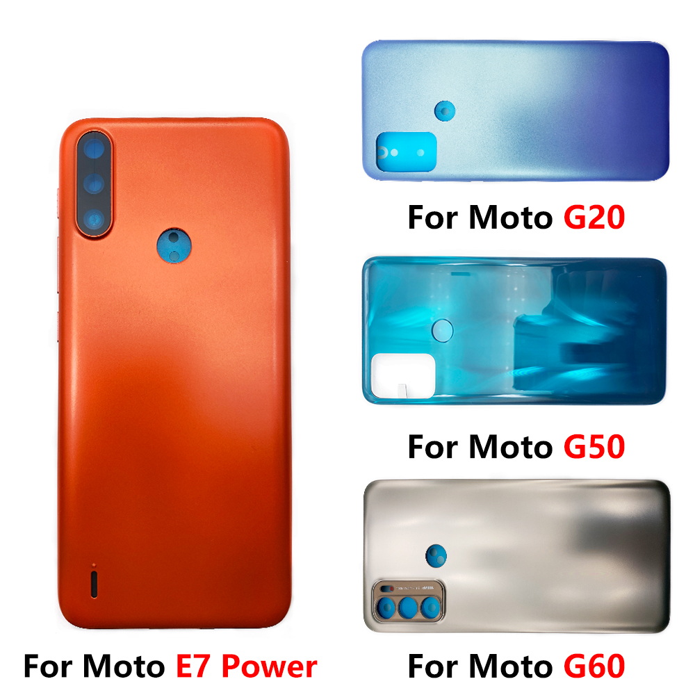 Back Battery Cover Rear Cover Glass Housing Case For Motorola Moto E6 Plus E6S G 5G E7 Power G20 G50 G60 With Glue Adhesive