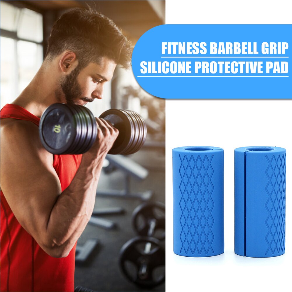1 Pair Weightlifting Fat Grip Barbell Dumbbell Grips Kettlebell Fat Grip Thick Bar Handles Pull Up Weightlifting Support Silicon