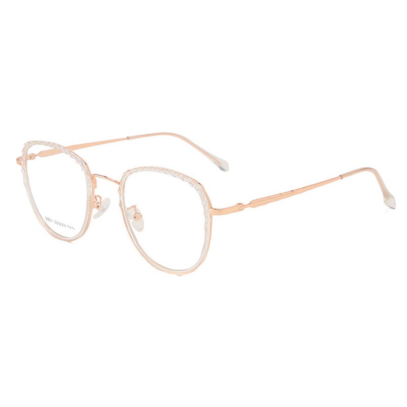 Plastic Frame Glasses Unisex Full Rim Eye Glasses Optical Eyewear Shortsighted Spectacles Spring Hinges: Gold