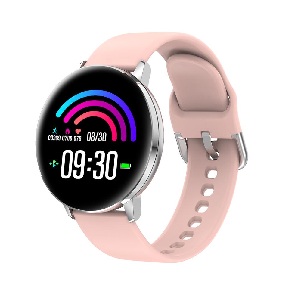Smart Watch Full Touch Screen HD Display Sport Fitness Tracker Watch Smartwatch Smart Wristband Bracelet Watch: pink