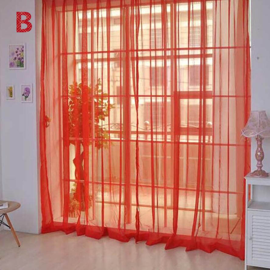 1 Pcs Pure Kleur Tulle Deur Gordijn Drape Panel Sheer Sjaal Valletjes 4.26: B