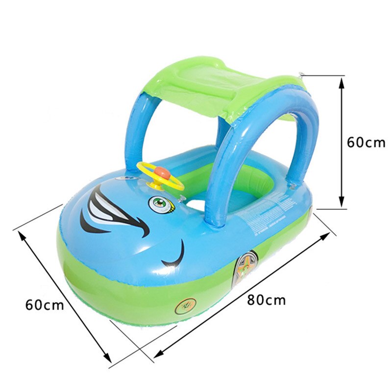 Opblaasbare baby peuter drijfstoel boot buis ring auto zonnescherm water zwemmen zwembad cartoon draagbare stoelen sec 88