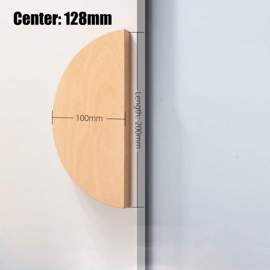 Manijas de puertas de gabinete de madera, perillas de cajón semicirculares, tiradores de armarios, muebles de armario para habitación de niños, manijas de madera semicirculares: YELLOW