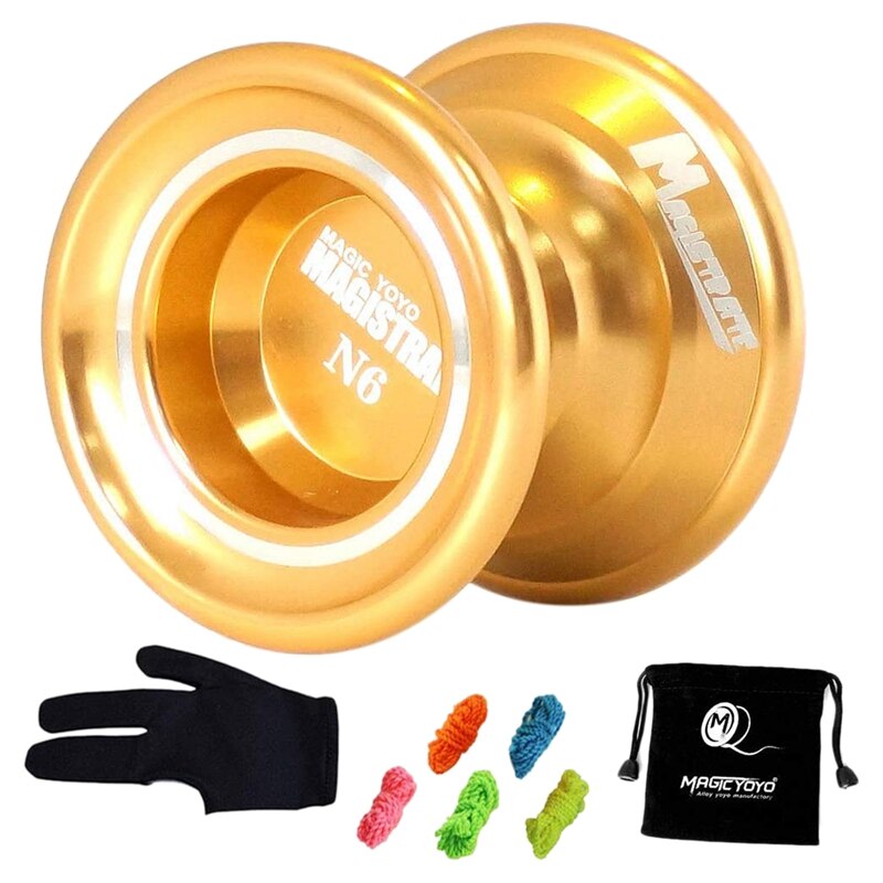 MAGICYOYO N6-guantes de aleación , Yoyo dorado, bolsa Yoyo, 5 cuerdas: Default Title