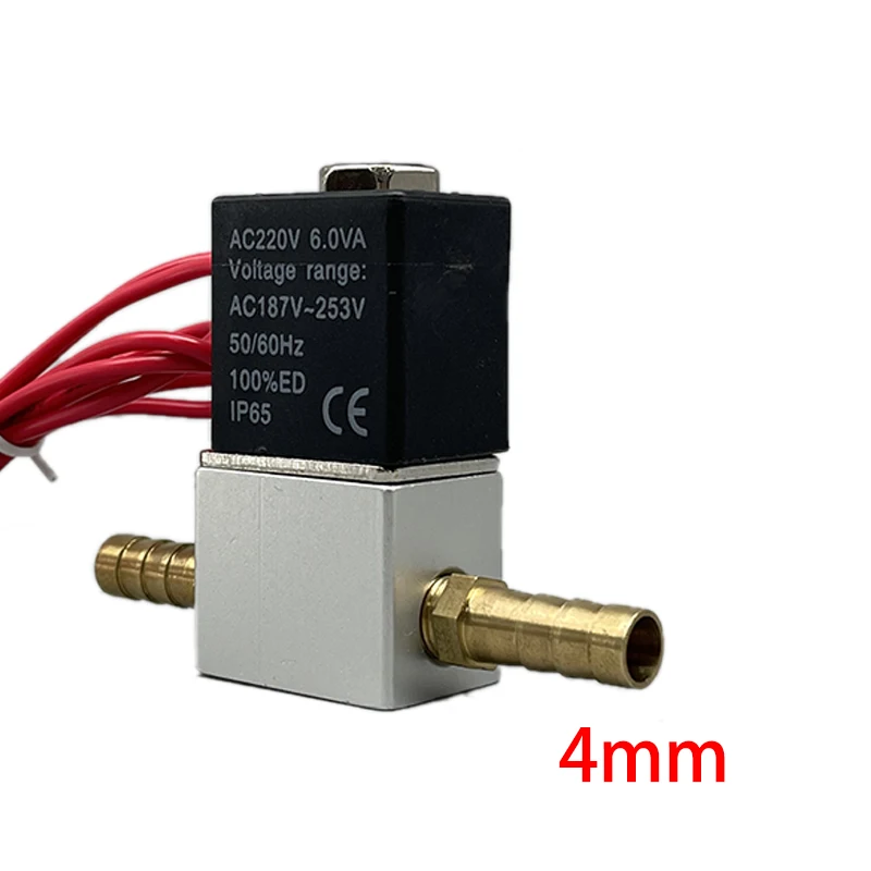 Électrovanne électrique pneumatique 12V 24V 220V, 2 positions, 2 ports, vanne magnétique d'air normalement fermée, connexion de tuyau 6mm 8mm: YELLOW / 1/2"