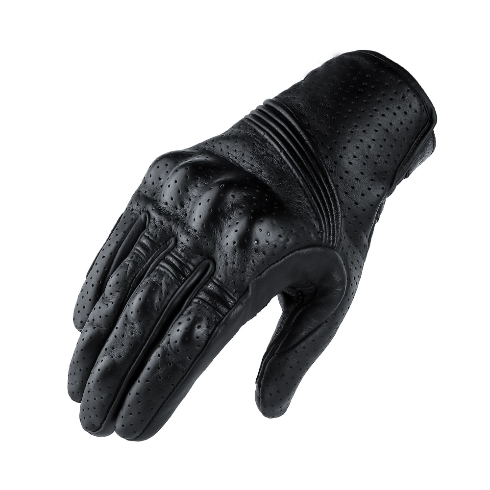 Motorcycle Protective Gears Motocross Gloves Retro Winter Warm Perforated Real Leather Motorcycle Gloves Moto Windproof Gloves