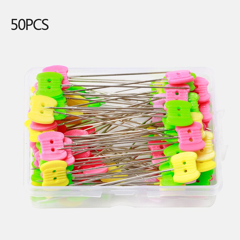 100Pcs Stainless Steel Dressmaking Pins DIY Sewing Accessories Embroidery Patchwork Pins Accessories Tools Sewing Marker Needle: 6 / 50Pcs