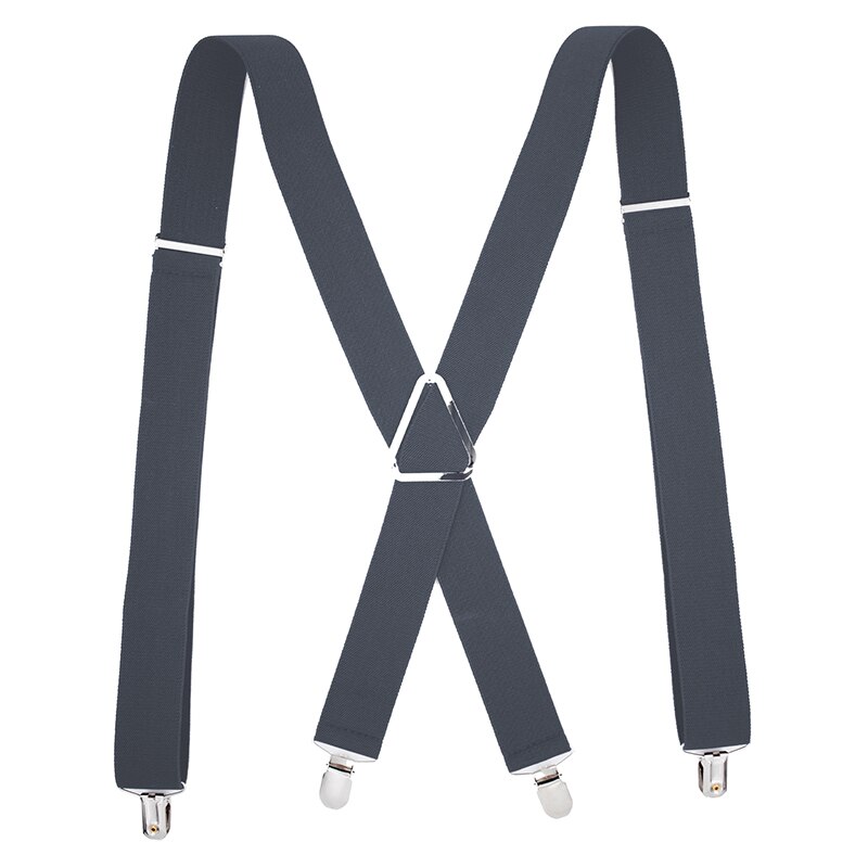 Mens Suspenders 3.5cm Wide X-Shape Heavy Duty Big Tall Adjustable Elastic Trouser Braces Wedding Party Event Husband Father: gray