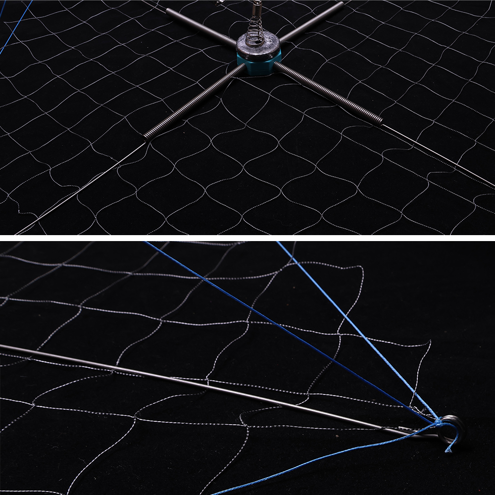 1 szt. klatka na kraby ze sprężyną ze stali o średnicy 50 cm, odpowiednia robić łowienia krabów w wodach słodkich i słonych, sieć rybacka