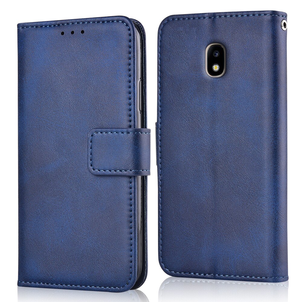 Voor Op Samsung J3 Case Cover Voor Samsung Galaxy J3 J330 J330F Coque Wallet Leather Case Voor Samsung J 3 J330 Case: niu-Dark Blue